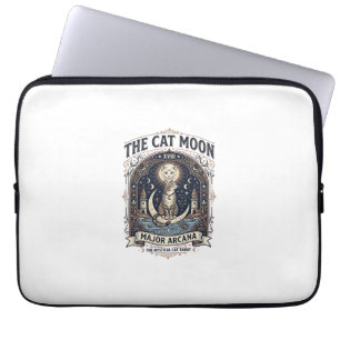 Die Katze Mond Katze Tarot Karte Major Arcana Vint Laptopschutzhülle