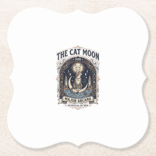 Die Katze Mond Katze Tarot Karte Major Arcana Vint Untersetzer