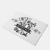 Die Katze muss den Besuchern zustimmen | Niedliche Fußmatte (Schrägansicht)