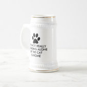 Die Katze nicht allein ist zu trinken Bierglas (Vorderseite Links)