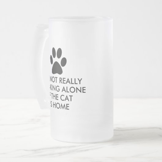 Die Katze nicht allein ist zu trinken Mattglas Bierglas (Vorderseite Links)