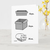 Die Katze passt komplett in diese Box - Funny Cat  Karte (Gelbe Blume)