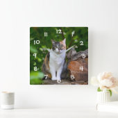 Die Katze Quadratische Wanduhr (Zuhause)