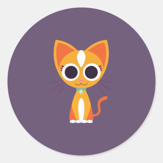 Die Katze reinigen Runder Aufkleber (Vorderseite)