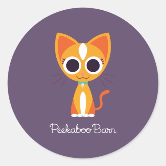 Die Katze reinigen Runder Aufkleber (Vorderseite)