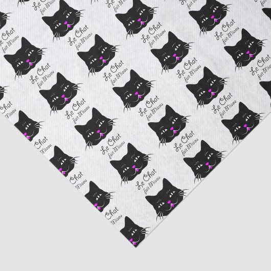 Die Katze sagt Meow!  Niedlicher französischer Seidenpapier (Ausschnitt)