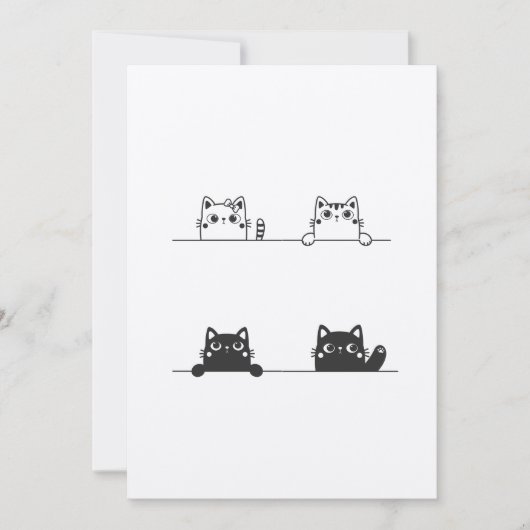 Die Katze sagt: "Warte, ich kann hier kein Problem Save The Date (Vorderseite)