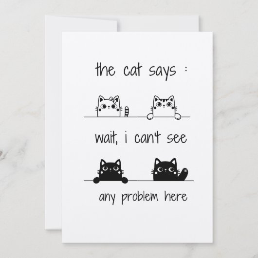 Die Katze sagt: "Warte, ich kann hier kein Problem Save The Date (Rückseite)