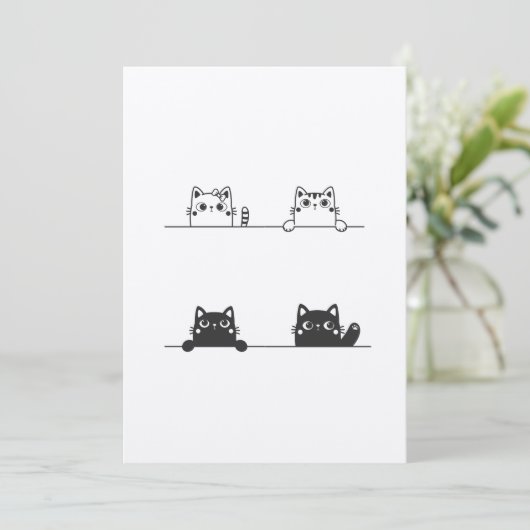 Die Katze sagt: "Warte, ich kann hier kein Problem Save The Date (Stehend Vorderseite)