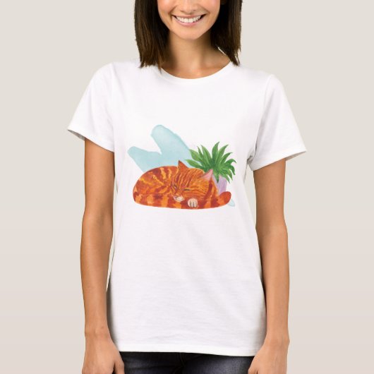 Die Katze schläft ... Die Katze tut so, als würde  T-Shirt (Vorderseite)