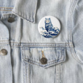 Die Katze schwindet von Kanagawa Button (Beispiel)