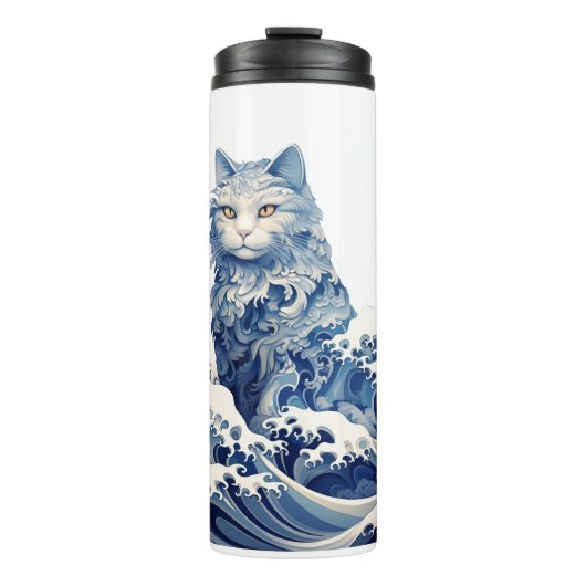 Die Katze schwindet von Kanagawa Thermosbecher (Vorderseite)