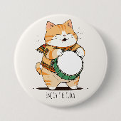 Die Katze spielt das Trost Button (Vorderseite)