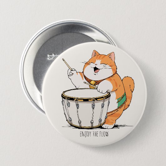 Die Katze spielt das Trost Button (Vorne & Hinten)