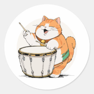 Die Katze spielt das Trost Runder Aufkleber