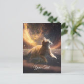 Die Katze spielt mit den Sternen. Postkarte (Stehend Vorderseite)