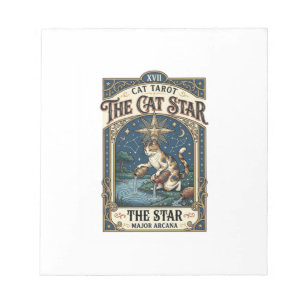 Die Katze Star Cat Tarotkarte Major Arcana Vintage Notizblock