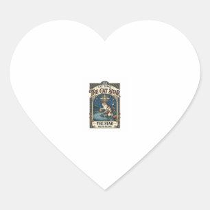 Die Katze Stern Katze Tarot Karte Major Arcana Vin Herz-Aufkleber
