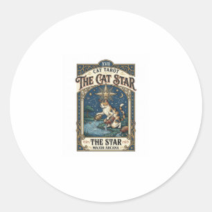 Die Katze Stern Katze Tarot Karte Major Arcana Vin Runder Aufkleber