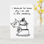 Die Katze stürzt die Hochzeit ab - Funny Wedding C Karte (Gelbe Blume)