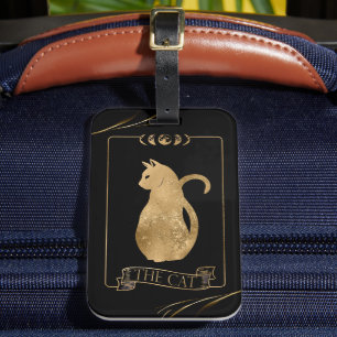 Die Katze Tarot Karte   Mystische Katzenkunst Gepäckanhänger