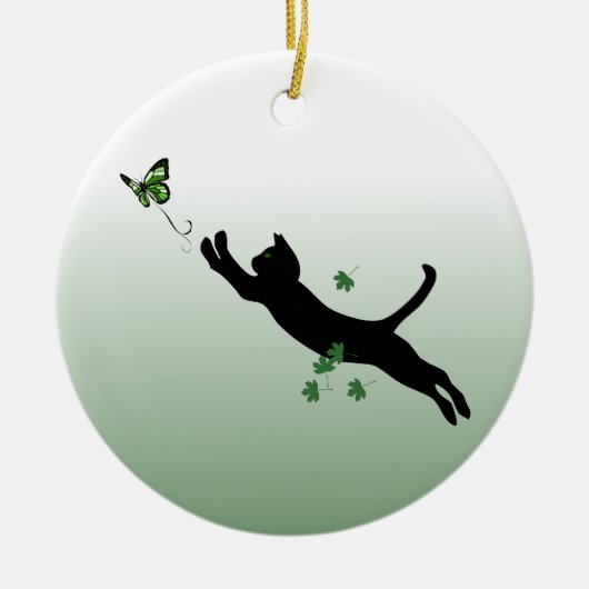 Die Katze u. der Schmetterling Keramikornament (Vorne)