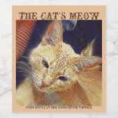 DIE KATZE....UMSCHALTTASTE NACH UNTEN 3 WEINETIKETT (Einzelnes Label)