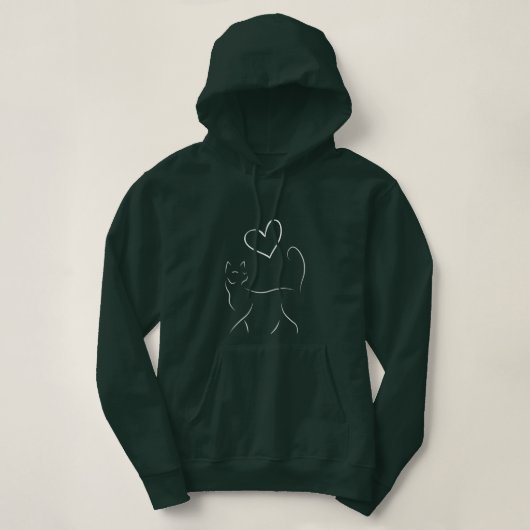 Die Katze und das Herz Hoodie (Design vorne)