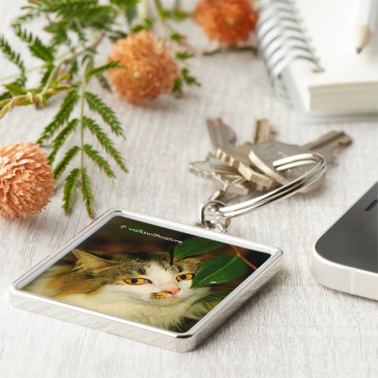 Die Katze und das Kamelien-Blatt Schlüsselanhänger (Seite)