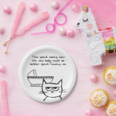 Die Katze und das neue Baby - lustige Babyparty Pappteller (Party)