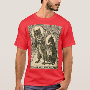 DIE KATZE UND DER FUCHS Waldtiere Schwarz Weiß Flo T-Shirt