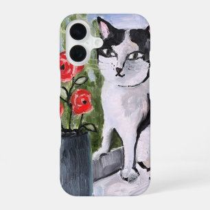 Die Katze und der Mohn iPhone 16 Hülle