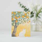 Die Katze und der Orangenbaum Postkarte (Stehend Vorderseite)