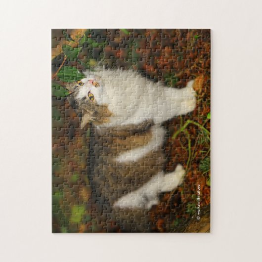 Die Katze und die Kamelie Puzzle (Vertikal)