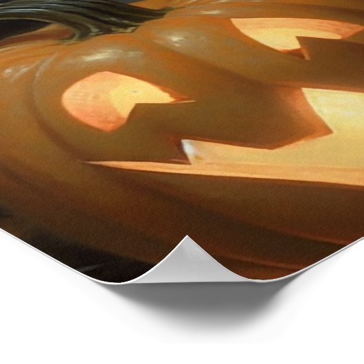 Die Katze und ihr Kürbis Poster (Ecke)