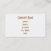 Die KATZE Visitenkarte (Rückseite)