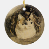 Die Katze (von Gwen John) Keramik Ornament (Hinten)