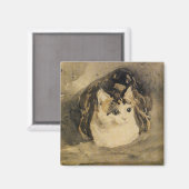 Die Katze (von Gwen John) Magnet (Vorderseite/Rückseite)