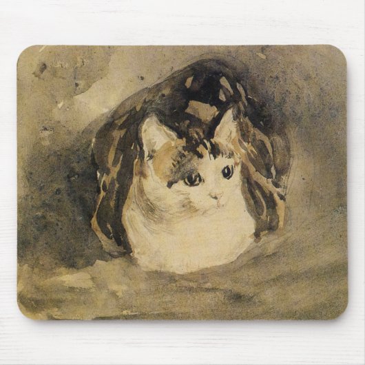 Die Katze (von Gwen John) Mousepad (Vorne)