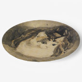 Die Katze (von Gwen John) Pappteller (Schrägansicht)