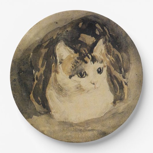 Die Katze (von Gwen John) Pappteller (Vorderseite)