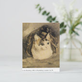 Die Katze von Gwen John Postkarte (Stehend Vorderseite)