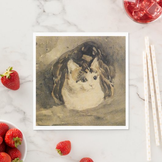 Die Katze (von Gwen John) Serviette (Beispiel)