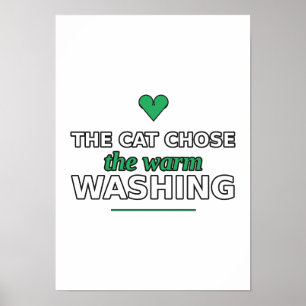 Die Katze wählte das warme Waschplakat Poster