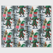 Die Katze Wald Elf frohe Weihnachtsfeier Geschenkpapier (Flach)