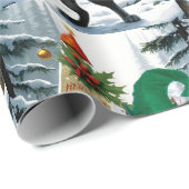 Die Katze Wald Elf frohe Weihnachtsfeier Geschenkpapier (Rolleneckpunkt)