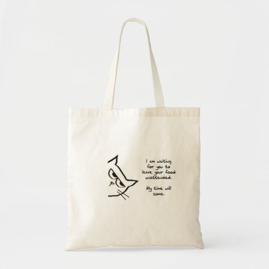 Die Katze wartet, um Ihre Nahrung zu stehlen - Tragetasche (Vorne)