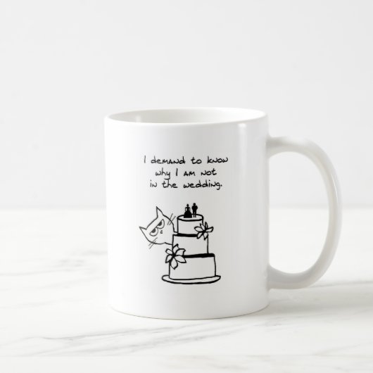 Die Katze zerschmettert die Hochzeit - lustige Kaffeetasse (Rechts)