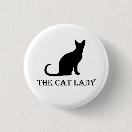 Die Katzen-Dame Pinback Badge Button (Vorderseite)