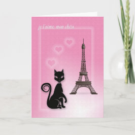 Die Katzen-Eiffelturm-Karte des Valentinsgrußes Feiertagskarte